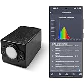Handheld Spectrometer for Light Measurement,340-1000nm Portable Spectrum Illumination Meter,Real-Time CCT CRI PAR PPFD Analysis,LED Grow Light Tester with APP &amp; PC Software,USB Type-C Connection