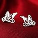 Acxico 50% Sterling Silver Little Cute Hollow Out Butterfly Stud Earrings