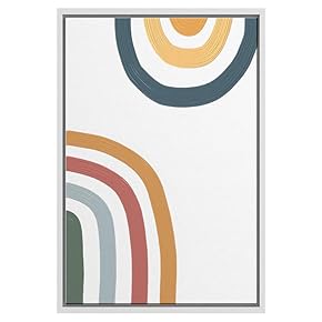 SIGNWIN Framed Canvas Wall Art Nordic Rainbow Canvas...
