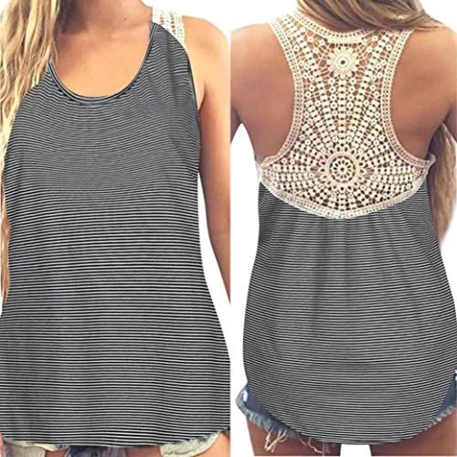 Gillberry Women Summer Lace Vest Top Short Sleeve Blouse Casual Tank Top T-Shirt