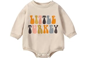 Ayalinggo Toddler Infant Baby Girl Boy Halloween Outfit Pumpkin Sweatshirt Oversized Onesie Bubble Romper Sweater Clothes