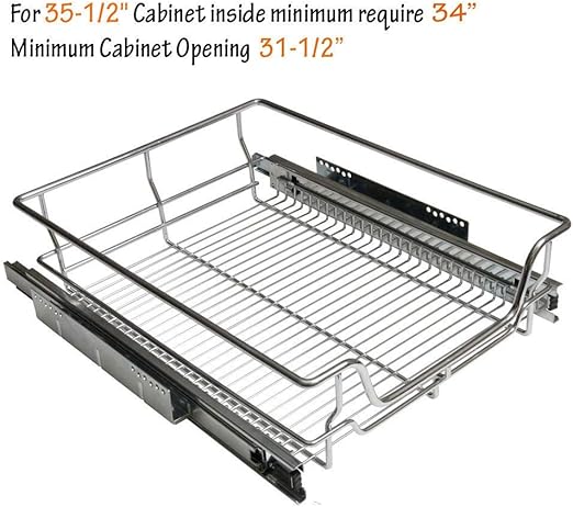 Amazon Com Thaisan7 Chrome Wire Pull Out Basket Heavy Duty Soft