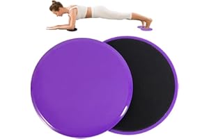 Dual-Sided Exercise Sliders Discs (2 Pack) - Joint-Friendly Core Sliders for Carpet & Hard Floor, Portable Ab & Full Body Wor