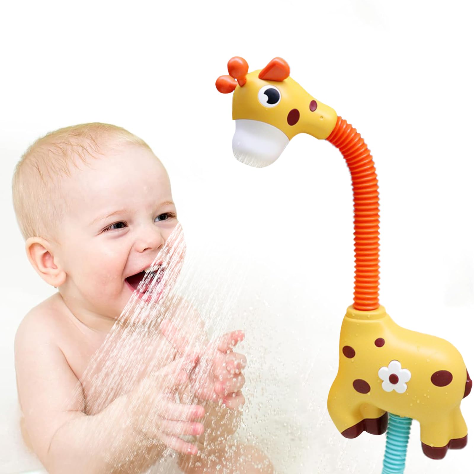 Baby Bath Shower Head toys, Electric Giraffe Bath Toy with Shower Head & Water Sprinklers Bathtub Toys for Toddlers1-3,Bubble Bath Shower for Kids Bathtub