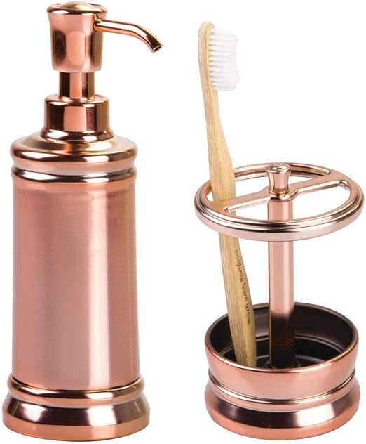 Amazon Com Mdesign Decorative Metal Bath Accessory Set For