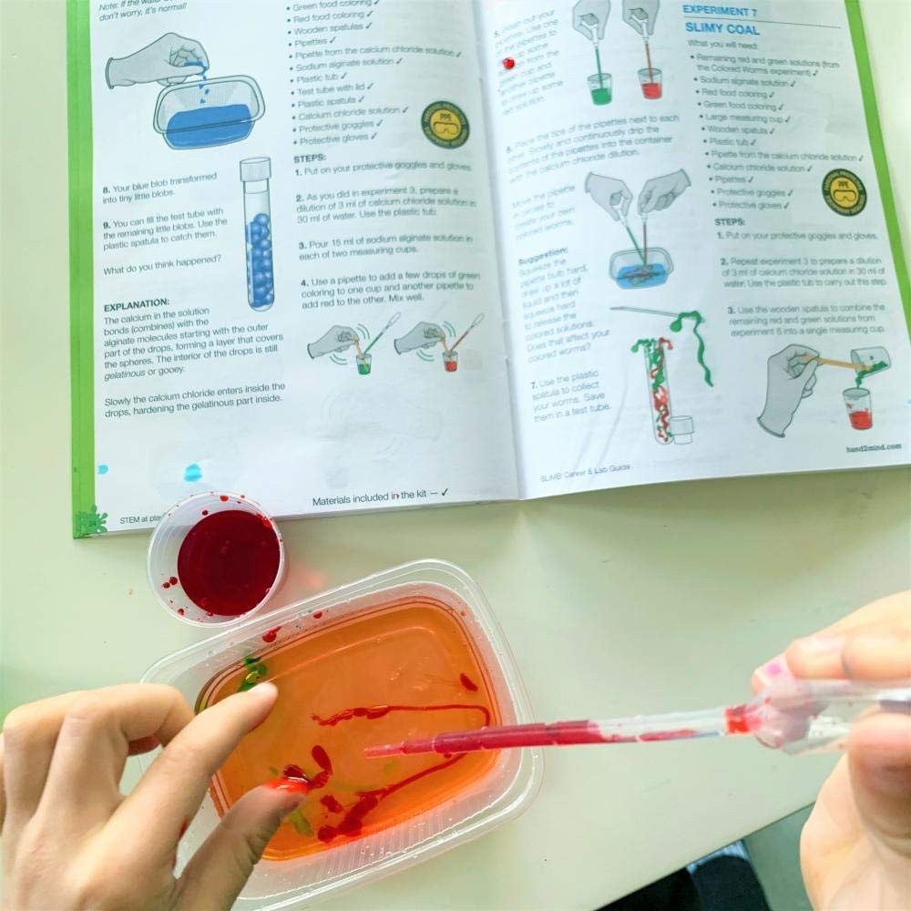 hand2mind Slime Science Kit for Kids 8-12, Kids Science Kit with Fact-Filled Guide, DIY Slime Worms and Slime Bouncing Balls, STEM Toys, 14 Science Experiments