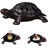 Incense Burner, Incense Holder with Incense Stick Holder, Vintage Censer Metal Turtle Ash Catcher, use for Stick or Coil Incense, Sage Cones and Frankincense