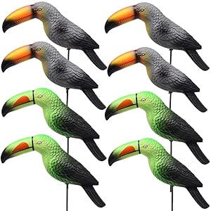 Toucan Bird Garden Stakes Christmas Decorations Birthday Party Decorative Window Ornaments Outdoor Lawn Yard Decor Patio Accessories Art Lover Birds Whimsical Gifts 8Pack