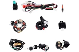BTRLIACY Complete Electrics Stator Coil CDI Wiring Harness Spark Plug Quad Wire Harness Set for 50cc 70cc 90cc 110cc 4 Stroke