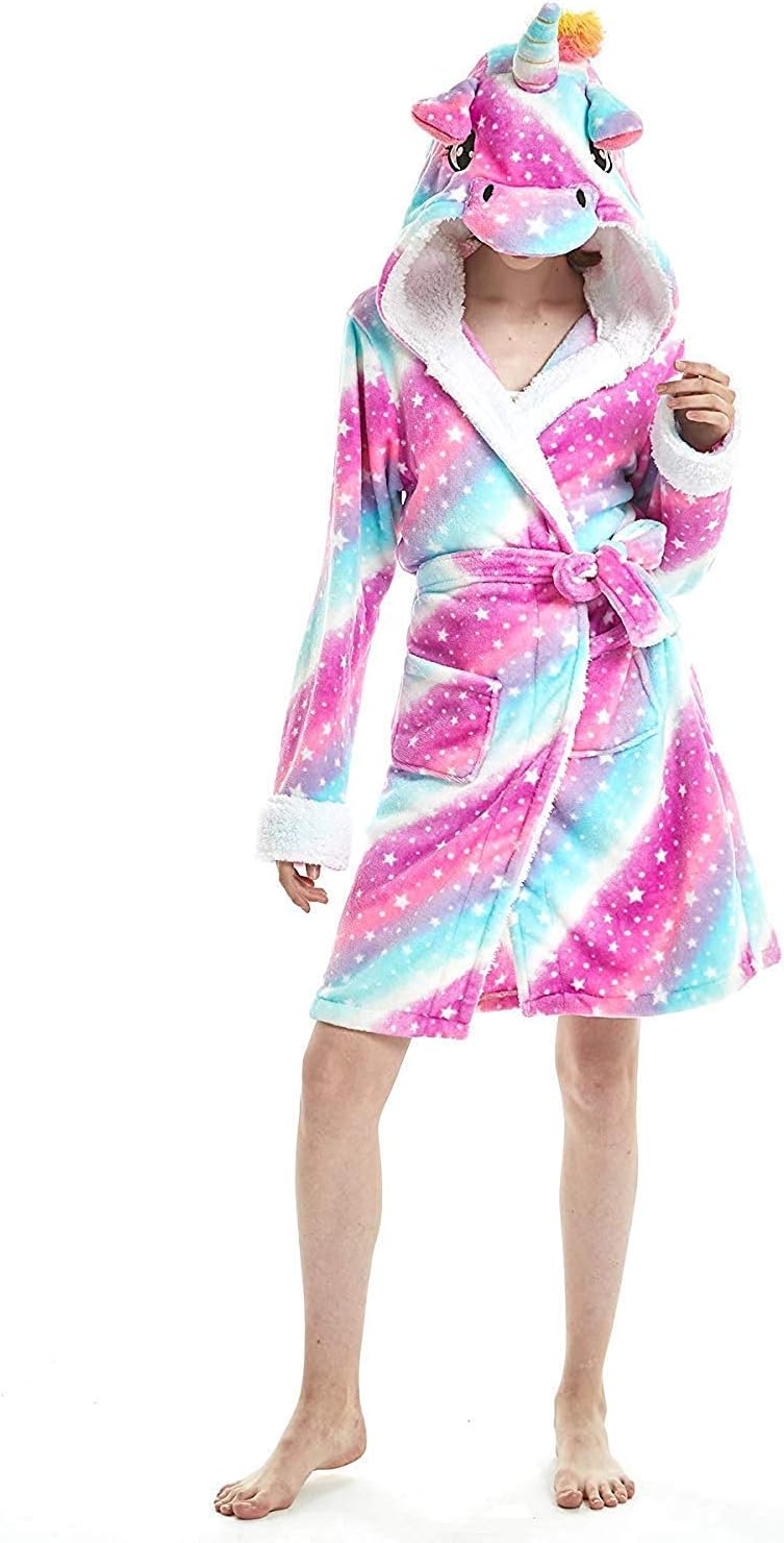 Adult Unisex Unicorn Hooded Bath Robe
