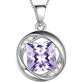 Aurora Tears 925 Sterling Silver 12 Birthstones Necklace/Earring/Ring/Bracelet Women Birthstone Pendant Crystal Fashion Birthday Jewelry Christmas Gift for Girls Women