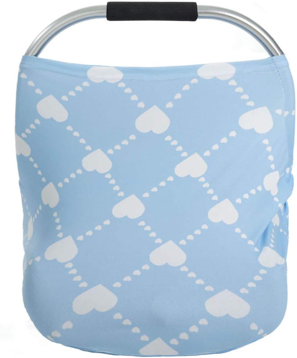 Soft Heart-Shaped Design, Stretchy Baby Car Seat Cover, and Spacious Multi-Use Cover for Nursing, Stroller, Scarf,Windproof, and Shopping Cart - Best Gifts by Cozybiub
