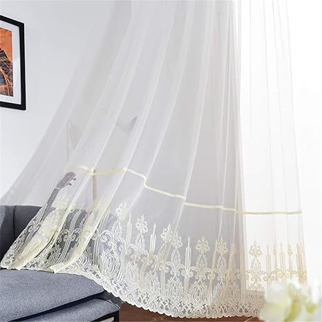 Amazon Com Wpkira Sheer Curtains Rod Pocket Cotton Voile Curtains