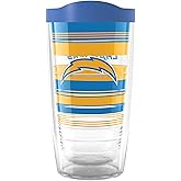 Tervis NFL Los Angeles Chargers - Hype Stripes Made in USA Double Walled Insulated Tumbler Travel Cup Keeps Drinks Cold & Hot, 16oz, Classic