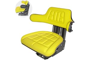 MFS Universal Suspension Lawn Tractor Seat, Waterproof Vinyl Cover Soft Foam Cushion Equipment Accessory Part High Back Seat 