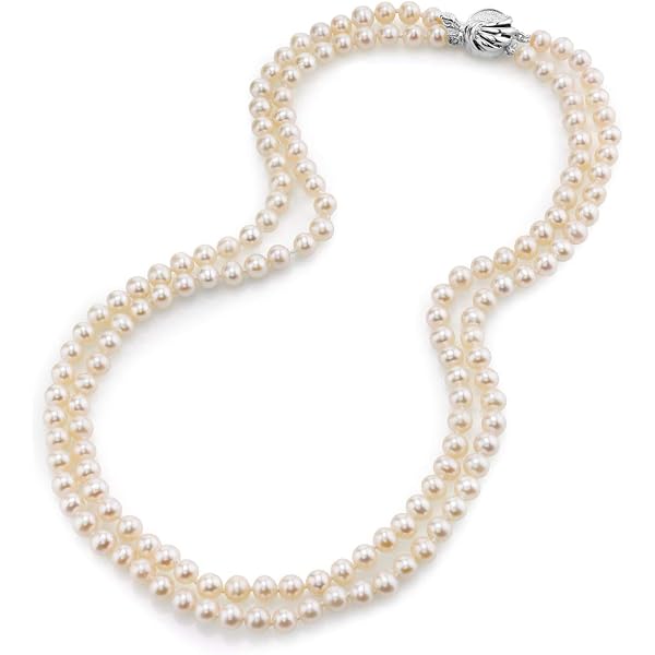 Juliane White Freshwater Pearl Set - 6-7mm A Quality, Double Strand Necklace, Bracelet & Earrings, Sterling Silver