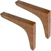 Antrader 2PCS Wooden Shelf Brackets with Screw,5.7"x4.8" L Shape,Dark Brown | Solid Wall Mount Home Decor Bracket,Wood Triangle Bracket, Strong Weight Bearing Capacity