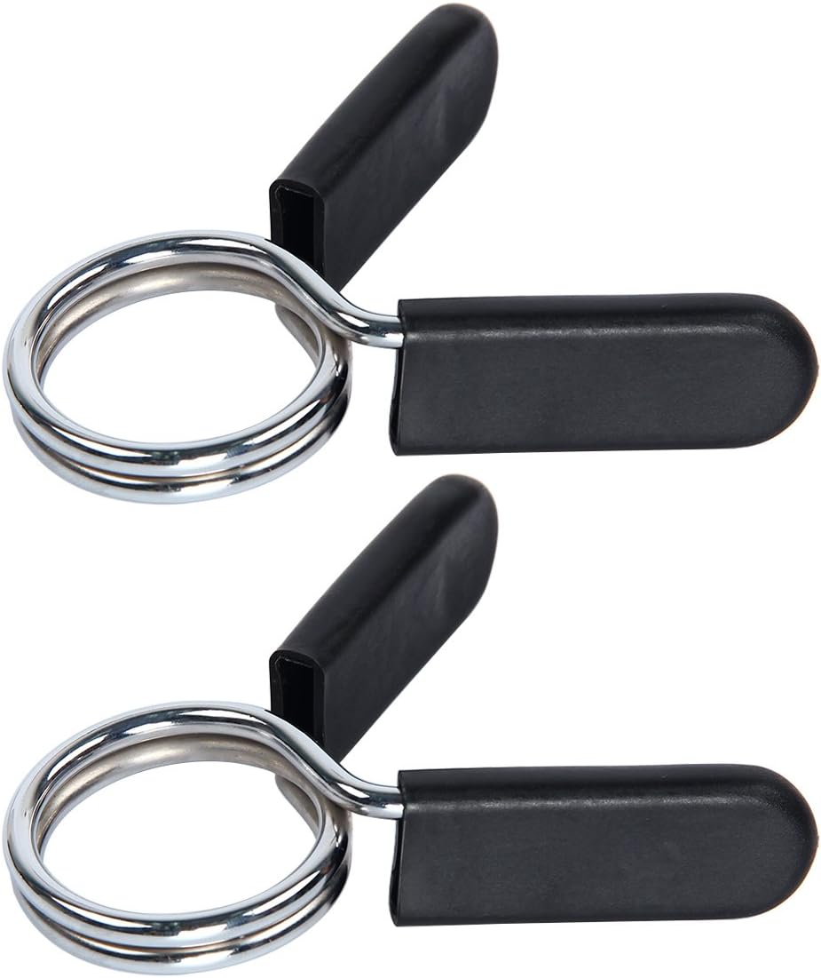 Latinaric 1 Pair Spring Clips Clamps Collars For Barbell Dumbbell Weight Bar With Rubber Grip 25mm 28mm 30mm 50mm