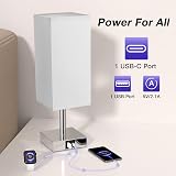 Aooshine Bedside Lamp Touch USB C/A Ports 3-Way Dimmable Grey Shade view 9