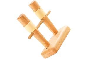 Ciieeo Acoustic Guitar Wall Mount Hanger Beech Wood No-Drill Guitar Holder Hook for Ukulele Wall Display