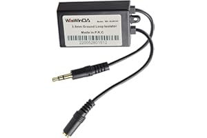WisWinDa 3.5mm Audio Isolator Car Audio Noise Isolator Hum Eliminator (No Curtail Bass) Ground Loop Noise Isolator Quality Noise Filter for HiFi Stereo Home Theater Car Audio Player Plug&Play (Black)