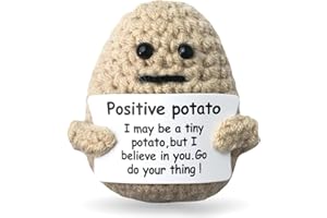 PLLCJB Mini Funny Positive Potato, 3 inch Cute Wool Crochet Knitted Positive Potato Toy, Positive Gifts Knitted Positive Potato for Kids, Toddler, Decoration Encouragement
