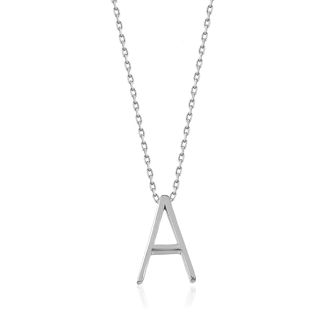 Luxioro Damen Halskette mit Anhänger 3 dimensionale Buchstabe rosévergoldet in 925 Sterling Silber 42+3cm