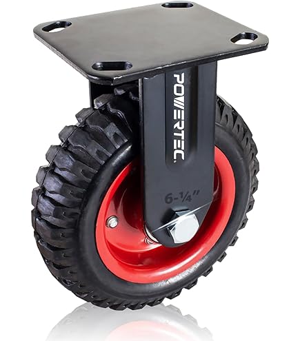 Amazon.com: POWERTEC 8 Inch Caster Wheels, Heavy Duty Fixed Plate