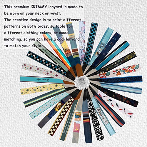 Crimmy Keychain Lanyard for Men Women, Badge Holder with Buckle, Double Sided Neck Strap Band Lanyards for Keys, ID, USB, Flash Drive (LKL001)
