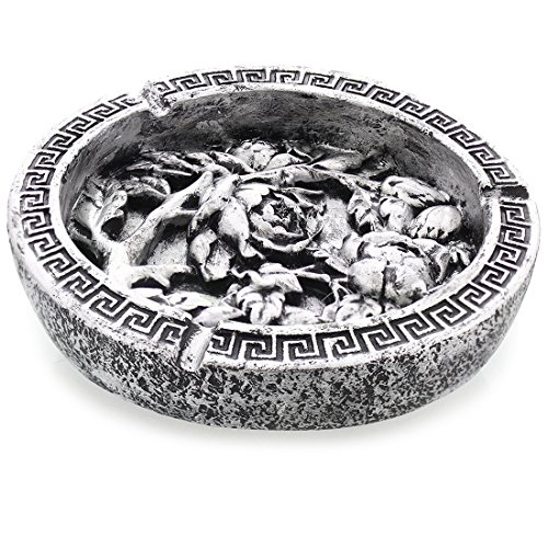 Juvale Large Floral Ashtray - The Perfect Cigaratte Ashtray for Women, Resin, Silver, 6.9 x 1.1 x 6.9 Inches Juvale Large Floral Ashtray - The Perfect Cigaratte Ashtray for Women, Resin, Silver, 6.9 x 1.1 x 6.9 Inches