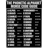 Alphabet Morse Code Pilot Retro Tin Sign Metal Poster Art Fun Vintage Metal Tin Sign Retro Home Bedroom Kitchen Sign Garden Patio Indoor Outdoor Wall Decor 8x12 Inch