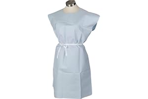 DISPOSABLEGOWNS Premium Tissue/Poly/Tissue Exam Gown (Blue)