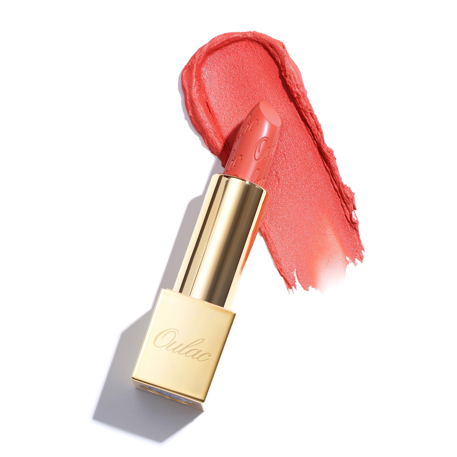 OULAC Glow Metallic Shine Orange Lipstick, Coral High Impact Lipcolor, Lightweight Soft and Ultra Hydrating, Long Lasting, Vegan & Cruelty-Free, Full Coverage Lip Color 4.3 g/0.15 GM12 Celestial — image 1