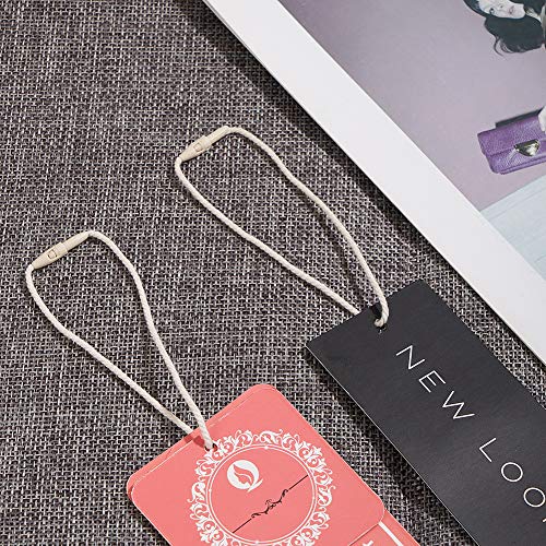 950pcs Cotton Hang Tag Fasteners String 7.6 Inch Snap Lock Pin Security Loop Fastener Hook Ties for Gifts Luggage Label Attachment Clothing, Easy and Fast to Attach