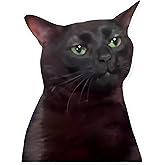 Waterproof Black Cat Vinyl Cat Sticker 5.5 Inch 2 Pack, Decorative Car Stickers, Car Decals & Bumper Stickers for Vehicles, Laptop, Refrigerator, Wall