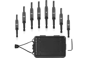 CCTSA Self Centering Drill Bits Set for Hinges, Center Drill Bits VIX Bit Set with Black Plastic Storage Case for Wood Woodworking Door Window Cabinet Hinge Total 10 PCS (Black), TF-WH-8005