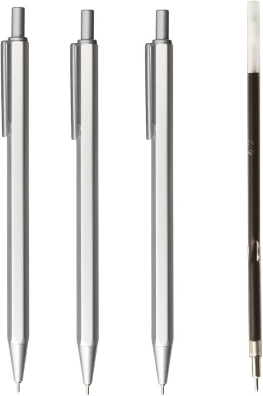 Moma Muji Hexagonal Aluminum Ballpoint Pen 0.7mm solvent