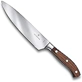 Victorinox Grand Maitre Chef's Knife - Sharp Kitchen Knife with Straight Edge - Ergonomic Cooking Knife - Premium Kitchen Essentials - Wood Handle, 8"