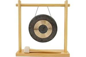 My Little Pagoda 8" to 10" Gong Stand - Includes Stand, Mallet, & Your Choice of Gong - Perfect for Desktop, Sound Healing & 