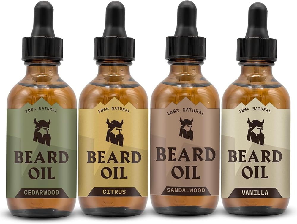 Striking Viking Beard Oil Variety Pack 4 x 0.66 fl oz Vanilla Sandalwood