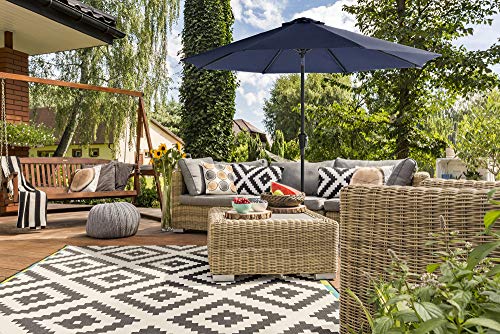 SONGMICS Sonnenschirm 300 cm, UPF 50+, Strandschirm, beidseitig um 30° knickbar, Sonnenschutz, mit Kurbel zum Öffnen… – Bild 3