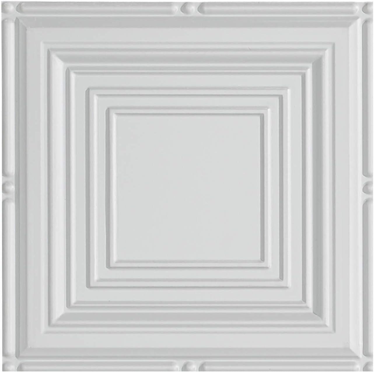 Fasade Easy Installation Portrait Gloss White Glue Up Ceiling Tile