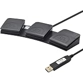 OLLGEN Triple USB Foot Pedal Mechanical Switch Control 3 Three Key Program Computer Keyboard Mouse String Game Macro MIDI Cotroller Action HID
