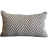 vctops Boho Throw Pillow Cover Black and White Knitted Woven Pillow Cushion Cover Arrow Knit Decoration Lumbar Pillowcase for Sofa Couch Bedroom Living Room - 12"x20"