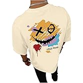 Floerns Men's Graphic Short Sleeve T Shirt Crew Neck Casual Loose Fit Tee Tops