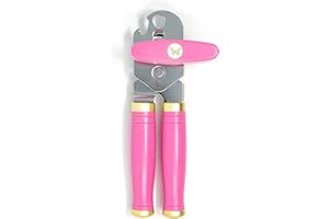 Dolly Parton - Manual Can Opener, Heavy-Duty Stainless Steel Can Opener with Built-in Bottle Opener, Smooth Cut with Comforta