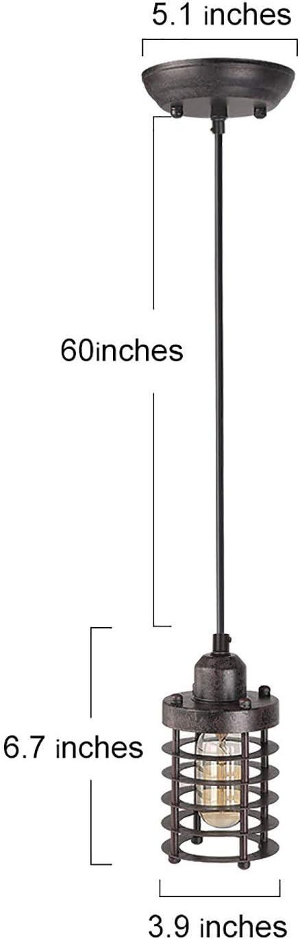 LNC A02534 Pendant Lighting for Kitchen Island Farmhouse Barn Warehouse Mini Cage Ceiling Lamp with Brown Rust, A02534 - - 