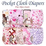 10pcs+10 INSERTS Adjustable Reusable Lot Baby Washable Cloth Diaper Nappies (minky girl color (10+10)