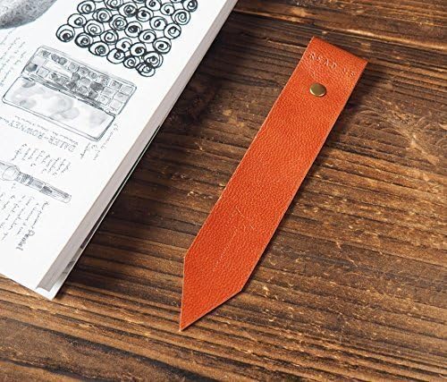 Leather Bookmark - Handmade Hand stitched Book Mark, Minimalist, Minimal, Book lovers gift, Personalized, Custom, Readers gift #Burnt Sienna