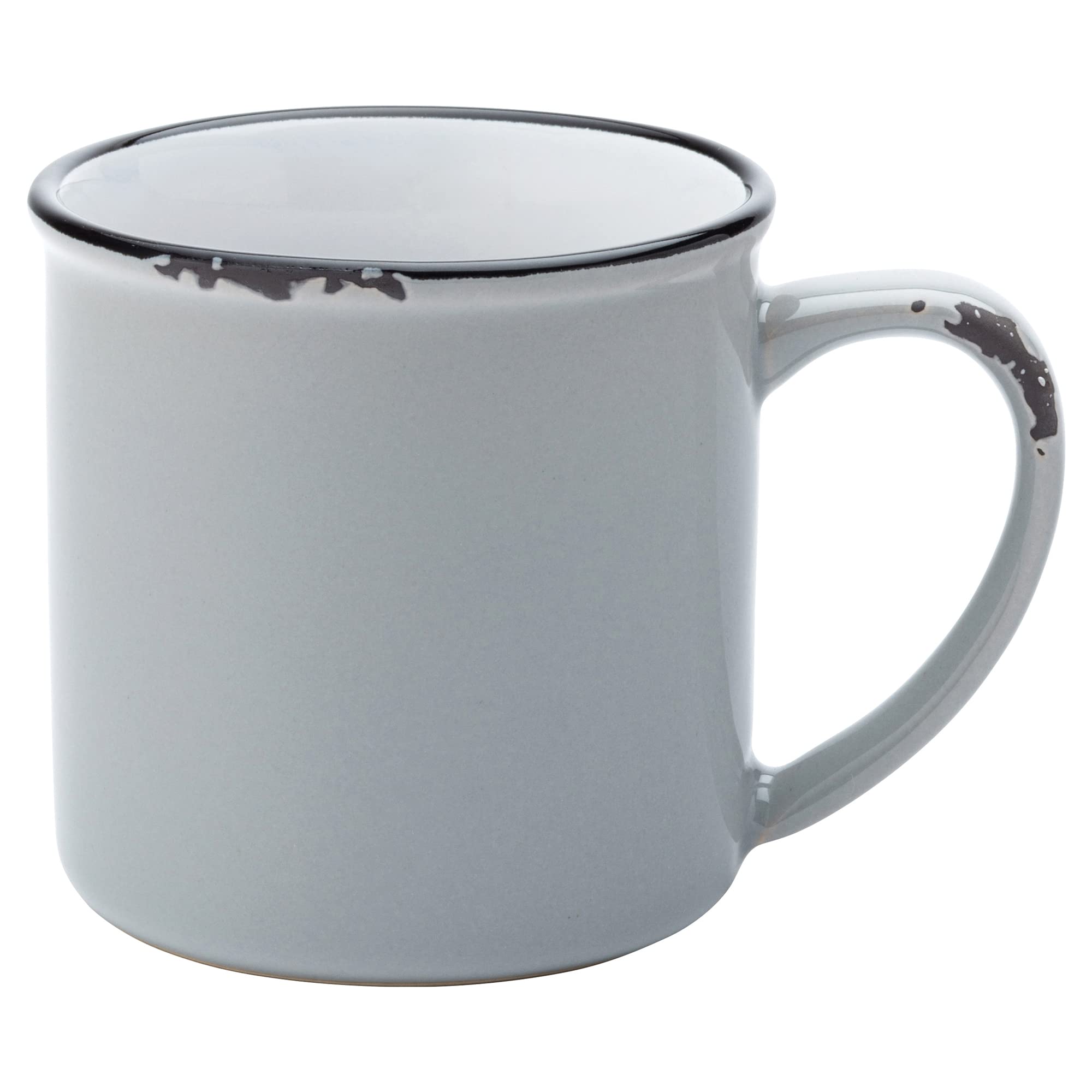 Utopia Avebury Grey Mug 10oz / 280ml - Set of 12 - Vintage Enamel Style Stoneware Coffee Mug